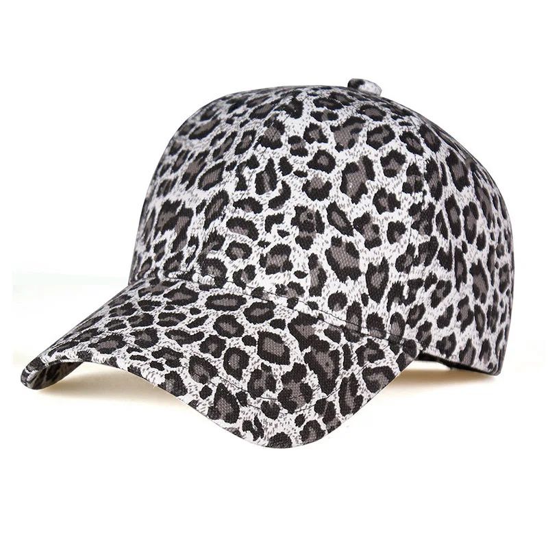 Fashion high quality 6 panel animal women baseball hat leopard print duck tongue cap