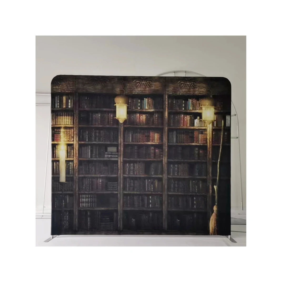 Aluminum frame Straight Stand Custom printing Tension Fabric Backdrop Trade Show Display For Wholesale