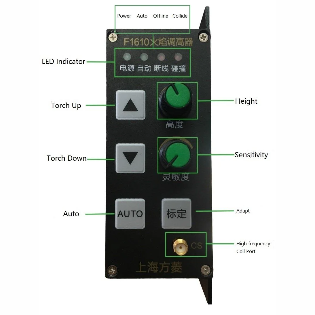 Fangling F1610 Low Cost F1610 LED DC 24V Portable CNC Flame Cutting Machine Torch Height Controller