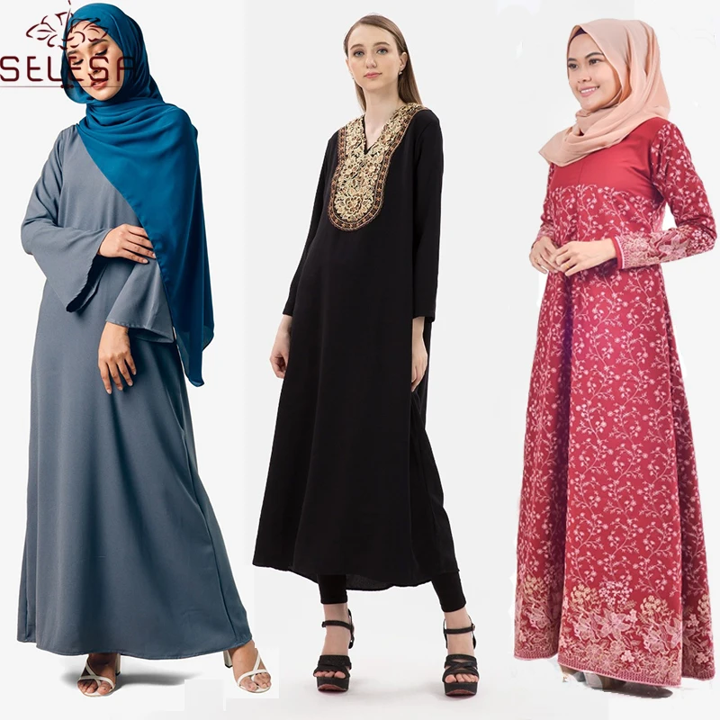 Женское мусульманское платье Baju Kurung мусульманская одежда женская Абая Мусульманская африканская кафтан с