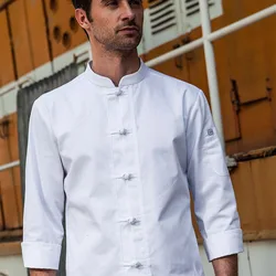 CHECKEDOUT long sleeve chef clothes with single breasted chef coat restaurant wear executive chef uniform