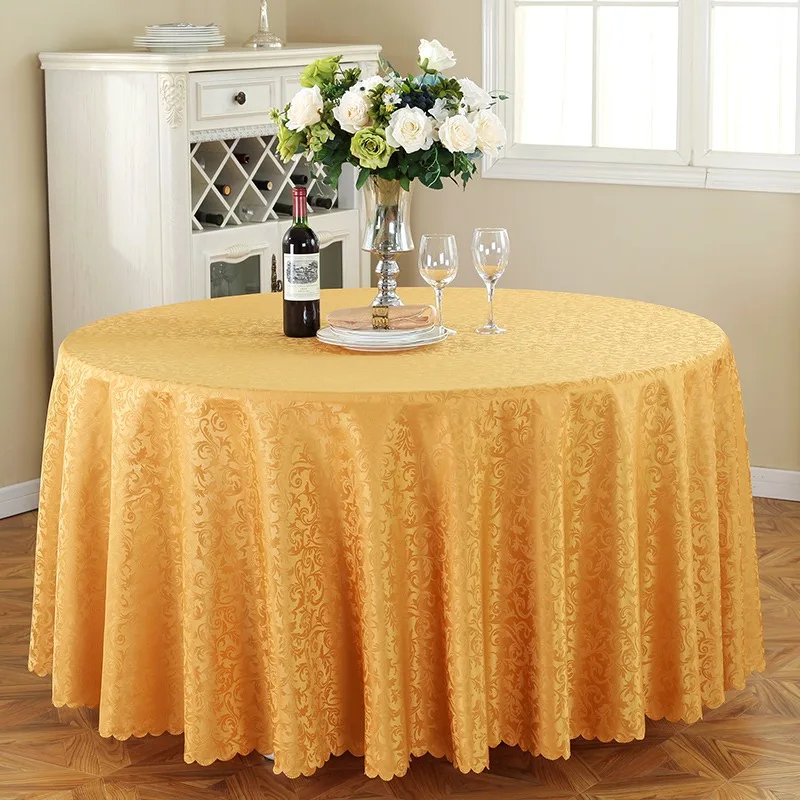 White Round Polyester Wedding Events Party Banquet Table Decoration Restaurant Tablecloth Wedding Cheap Round Tablecloth