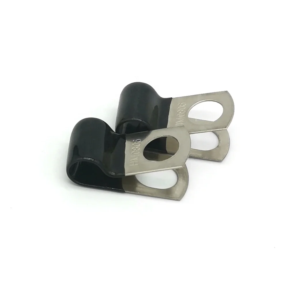 36mm Dia Steel Hose Clip R Hose Clamp 20mm Bandwidth Rubber Lined P Clips Cable Clip