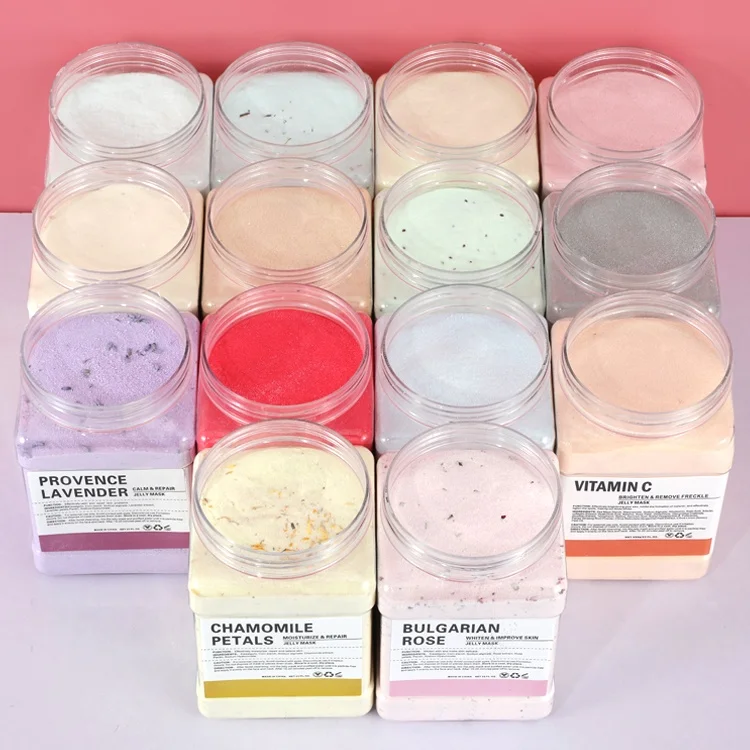 650g Low MOQ Custom Mascarillasl Facial Natural Organic Petals Whitening Jellymask Powder Face Crystal Hydro Jelly Mask Powder