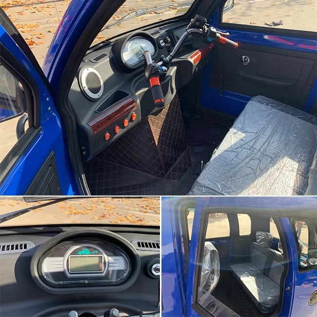 3 Wheel Motorized Passenger Tricycle with Closed Body Five Passenger Seats