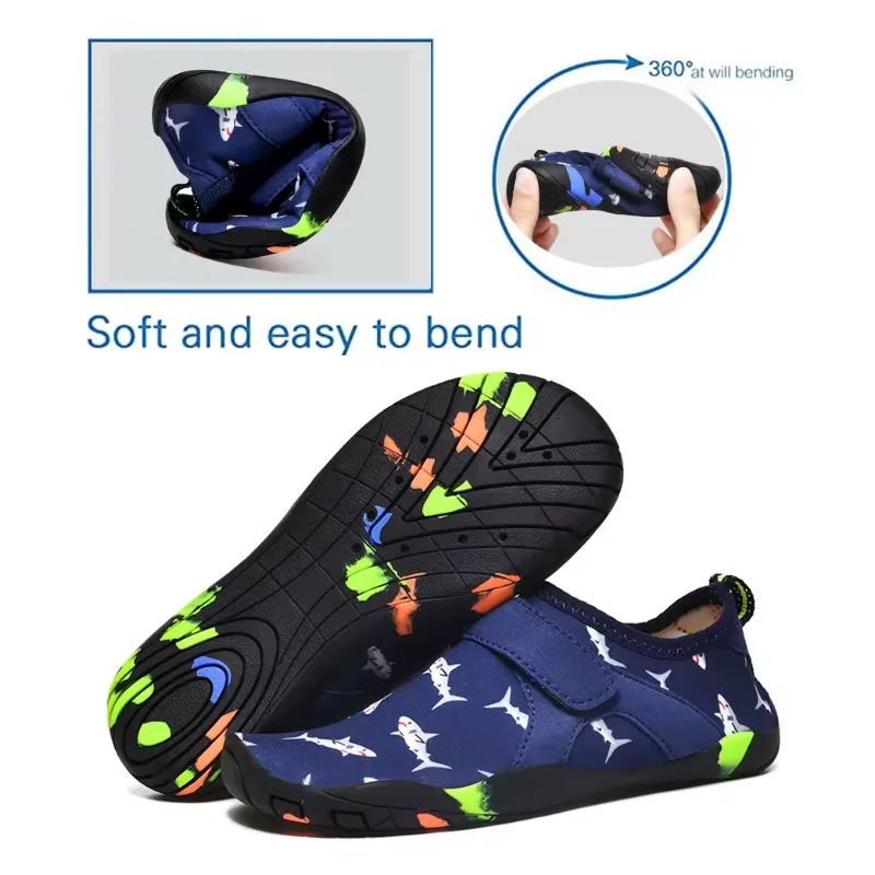 Comfortable Boys Girls Barefoot Beach Water Shoes Quick Dry Closed-Toe Aquatic Sports Sandals Toddler Pool Swim Kids Aqua Shoes
