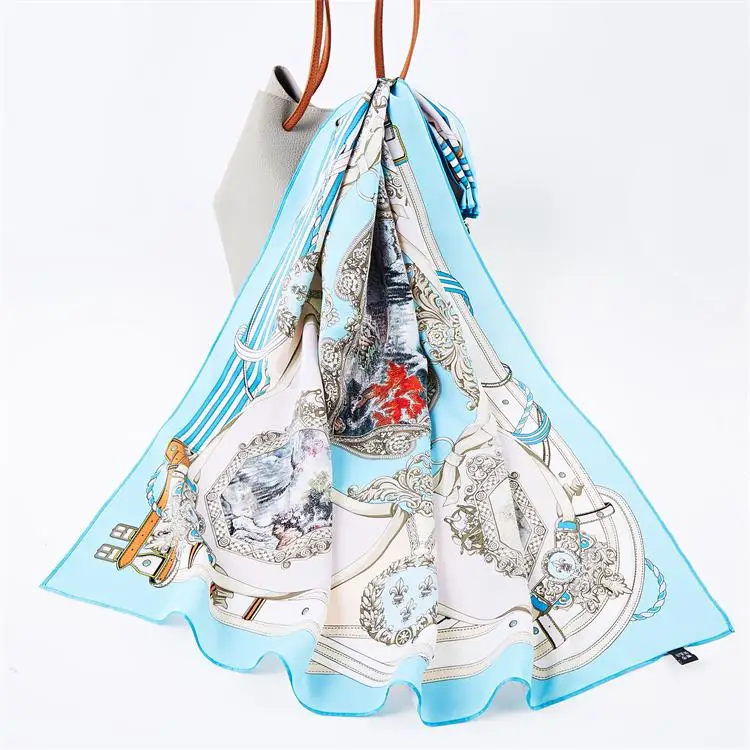 Designer Silk Scarf Luxury Styles Custom 100% Silk Scarfs For Women