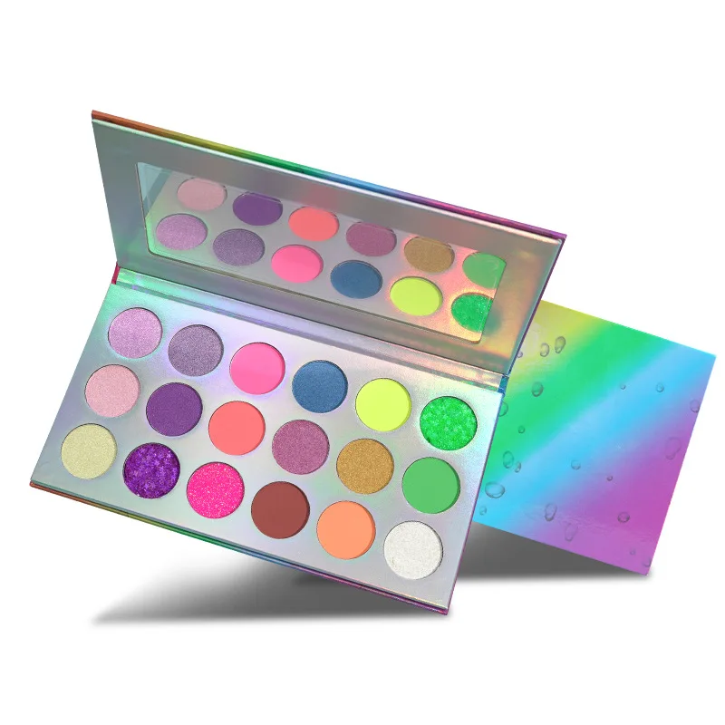 OEM Cosmetic Eyeshadow Palette High Pigment Waterproof 18 colors Custom Vegan Eyeshadow Palette Private Label