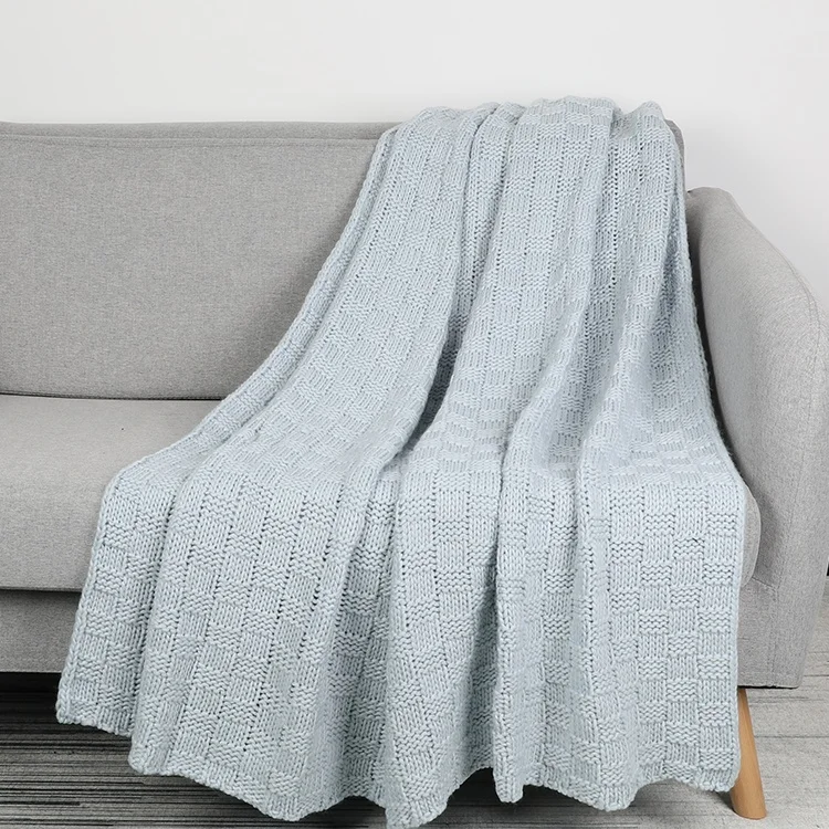 
Custom 100% Acrylic Knitting Throw Blanket 
