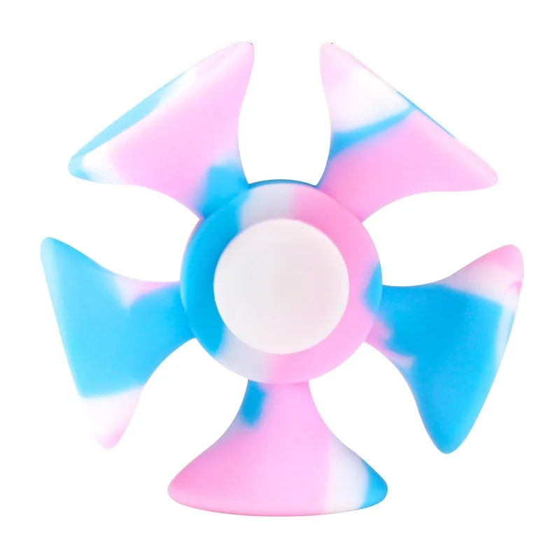 Custom creative anxiety relax suction up silicone flying fidget finger spinner lighter toys