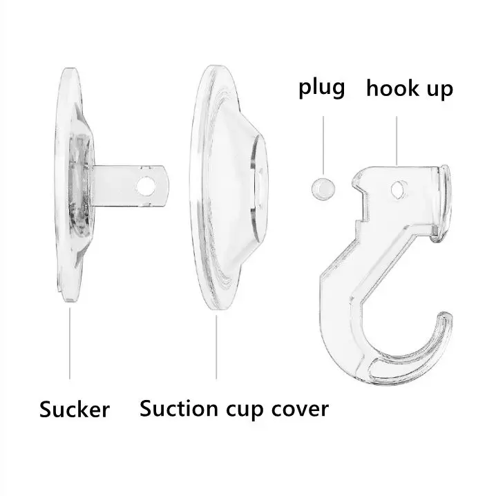Minimalist Suction Cup Shower Hook Multifunction Strong Adhesive Hook Plastic Hook