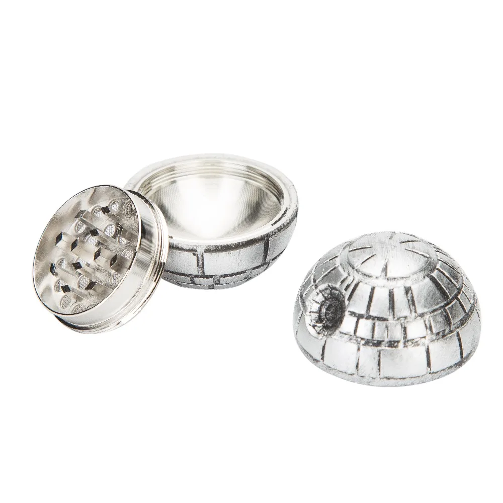 Smoking Accessories Death Star Grinder Herb Spice Tobacco Grinder Tool With Pollen Catcher