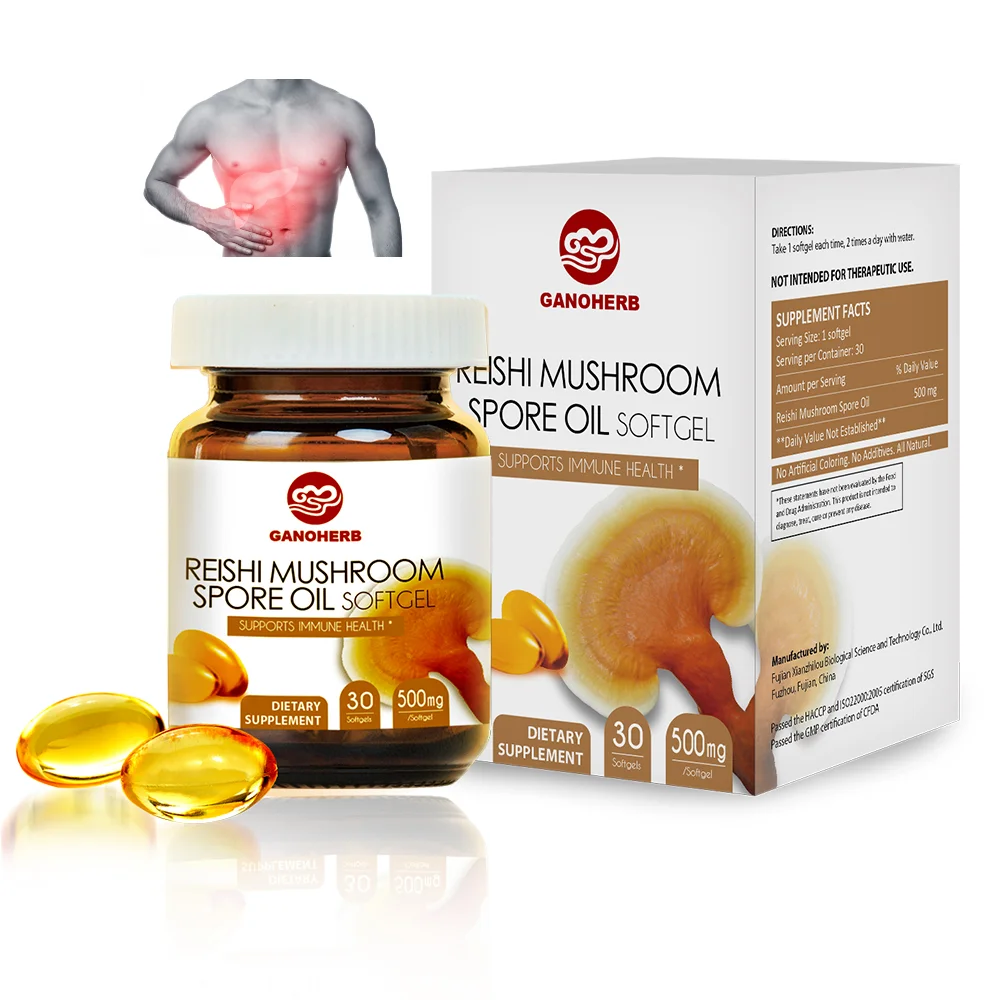 Ganoherb Triterpenes 30% Ganoderma Spore moil Softgel Капсула