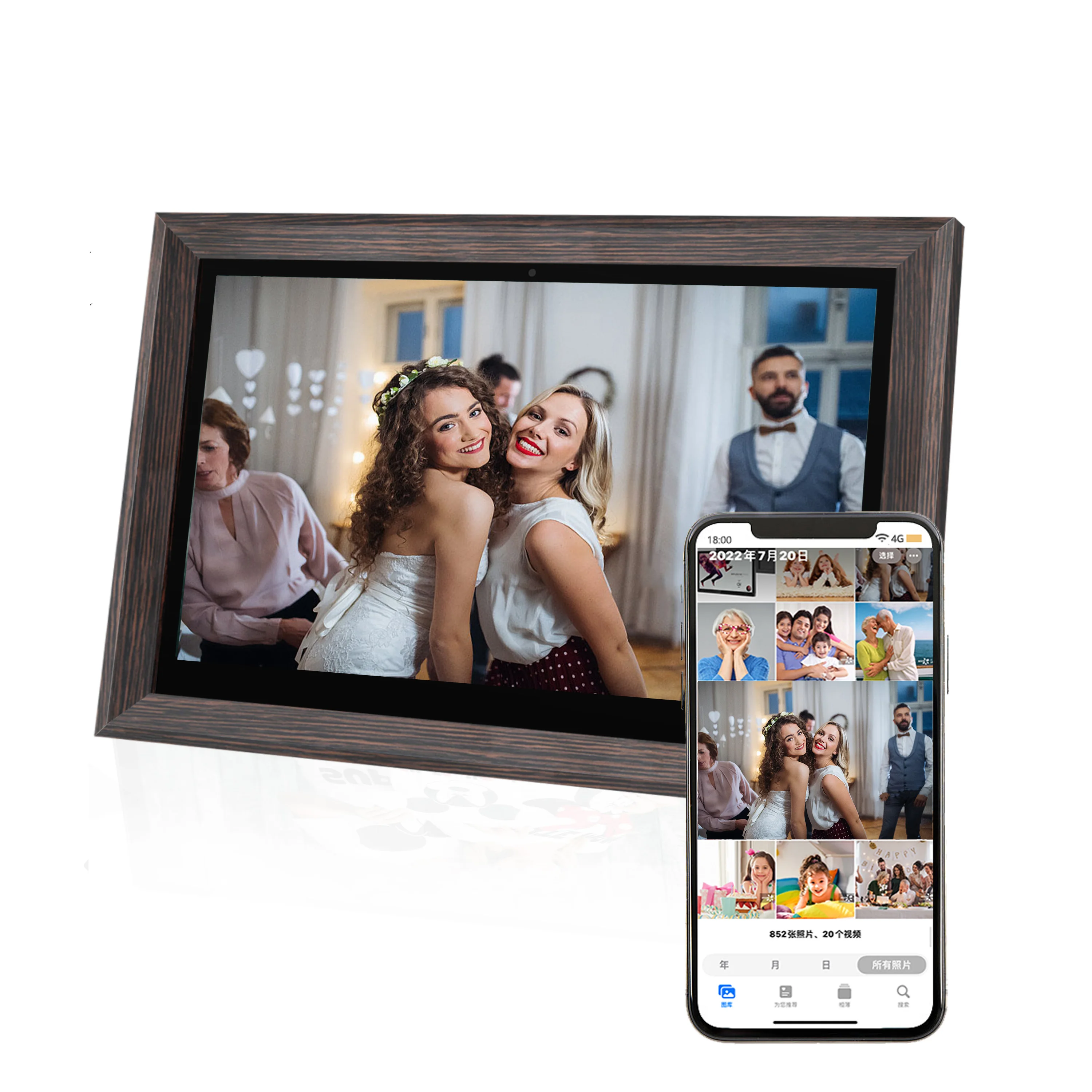 15 6 дюймовая цифровая фоторамка android smart frame с большим wifi и деревянной