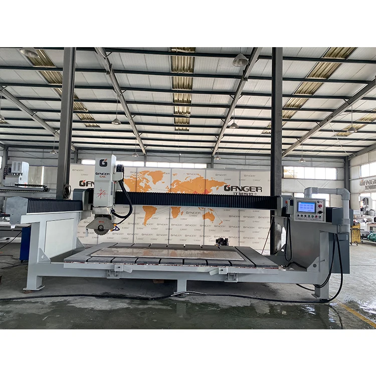 GANGER CNC Automatic bridge saw granite cutting machine China manufacturer infrared stone processing