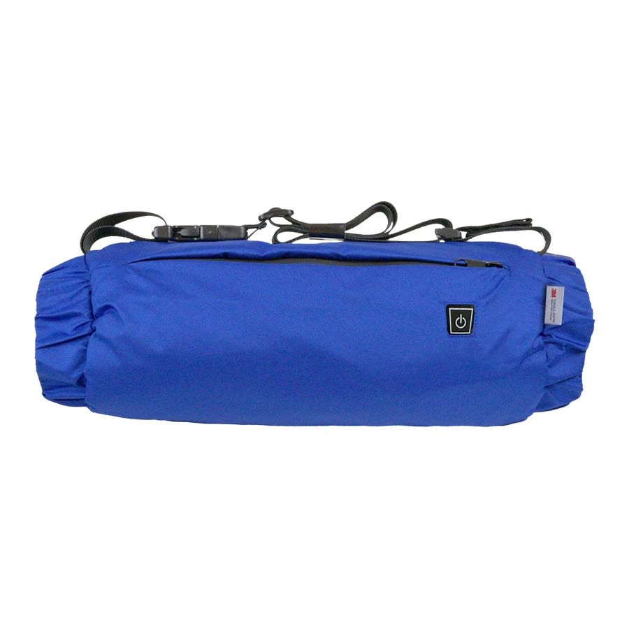 Blue Battery-Heated Hand Warmer Muff with Soft Fabric 3 Temperature Setting for Winter Outdoor Skiing Sports Fishing Hiking