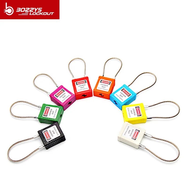  OEM manufacturer Keyed Alike loto cable Padlock with 150mm Wire Shackle for Industrial