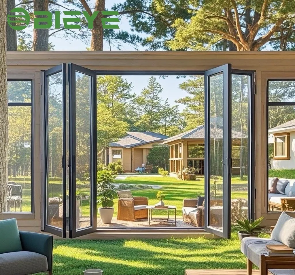 Modern Durable Aluminum Folding Entrance Door Space-saving Aluminum Alloy Folding Door Japanese folding doors