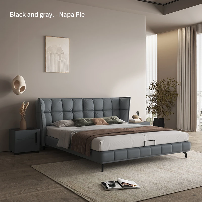 Simple and durable home bedroom double bed hotel rental room single cheap solid wood bed