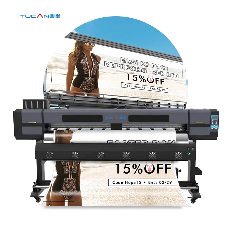 1.8m eco solvent printer with one xp600 vinyl banner inkjet printer printing machine vinyl printer