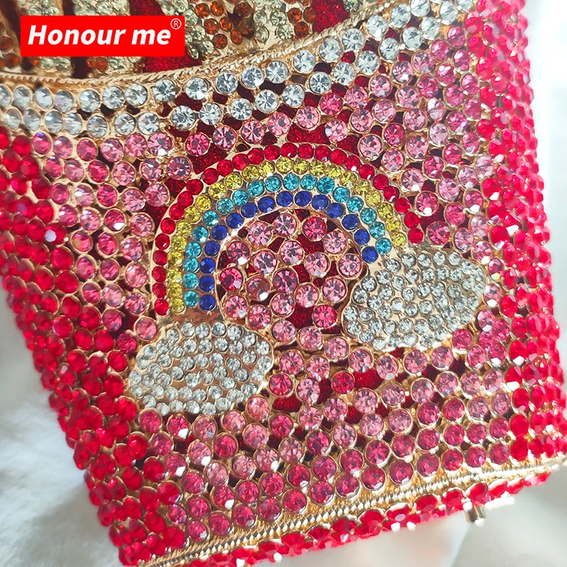 Evening Clutch High Quality Luxury Dinner Bag French Fry Crystal Clutch Purse Diamond Crossbody Bag Rhinestone Wedding Purse