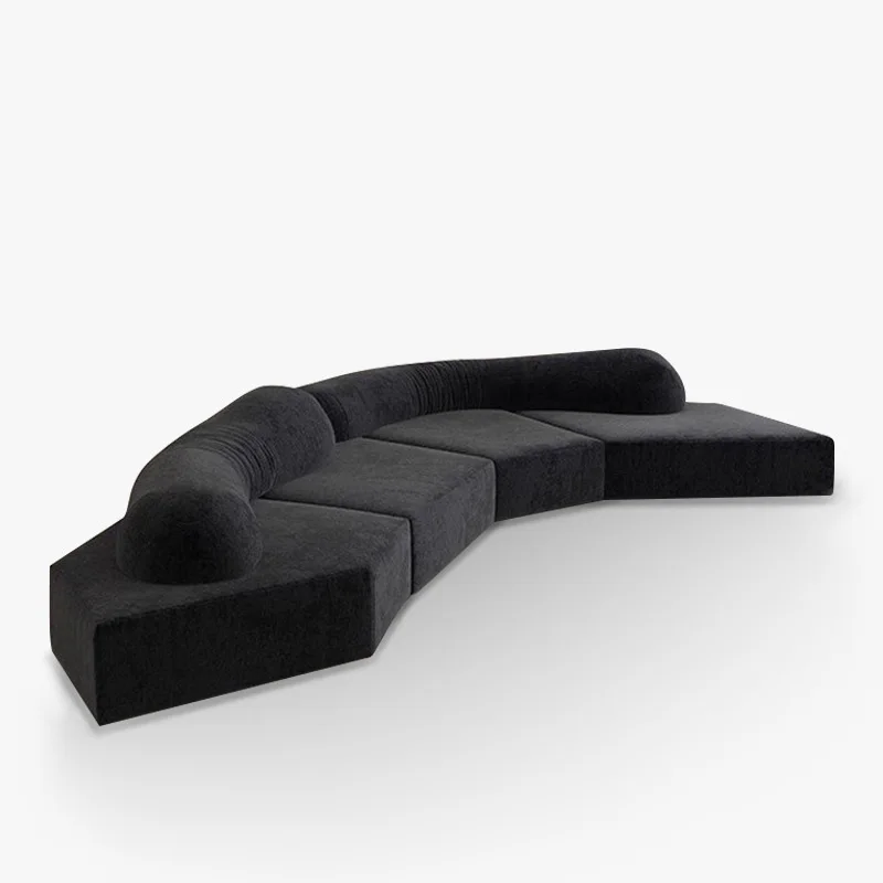 Modern corner living room sofa set furniture velvet fabric sectional couch Italian luxury on the rocks sofas modular black sofa