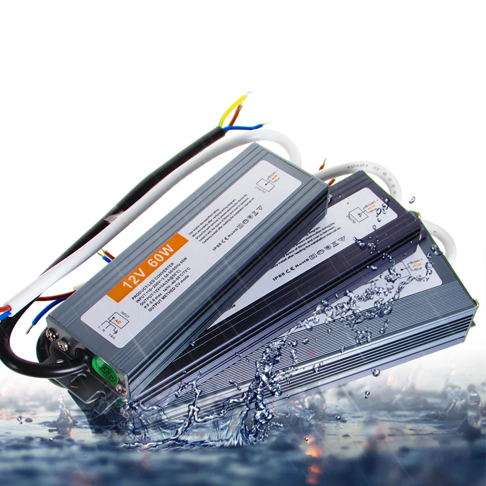 LED Strip Lights Used LED Power Supply DC 12V 24V LED Driver 100W 150W 200W 300W 400W Outdoor Rainproof Waterproof Power Supply