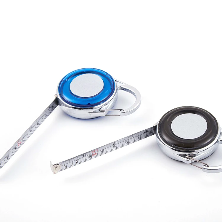Custom Tape Size Mini Pocket Body Measuring Tape Customized Retractable Stainless Steel Tape measure with carabiner