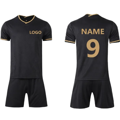 Custom 100%Polyester Soccer Uniform Sets World Football Shirts Team Club Print Men Soccer Wear Jersey Set For Adult