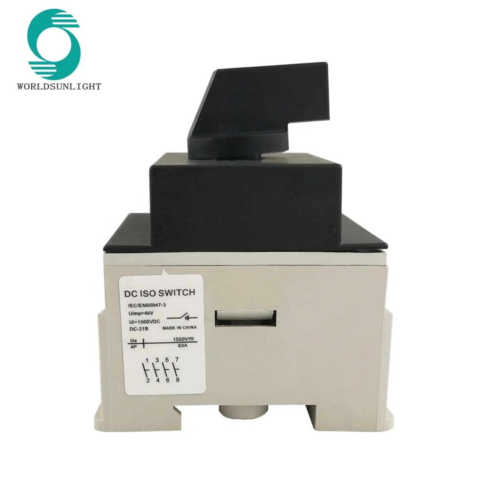 WSISO-100 1000VDC 1500VDC 32A 63A 80A 100AMP 4p работающий на постоянном токе от солнечных батарей разъединителя предохранители поворотный выключатель для изоляции