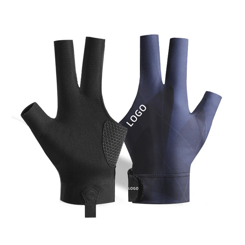 Custom 3-Finger Durable Non-Slip Breathable Snooker Gloves for Professional Table Players for Snooker & Billiard Balls