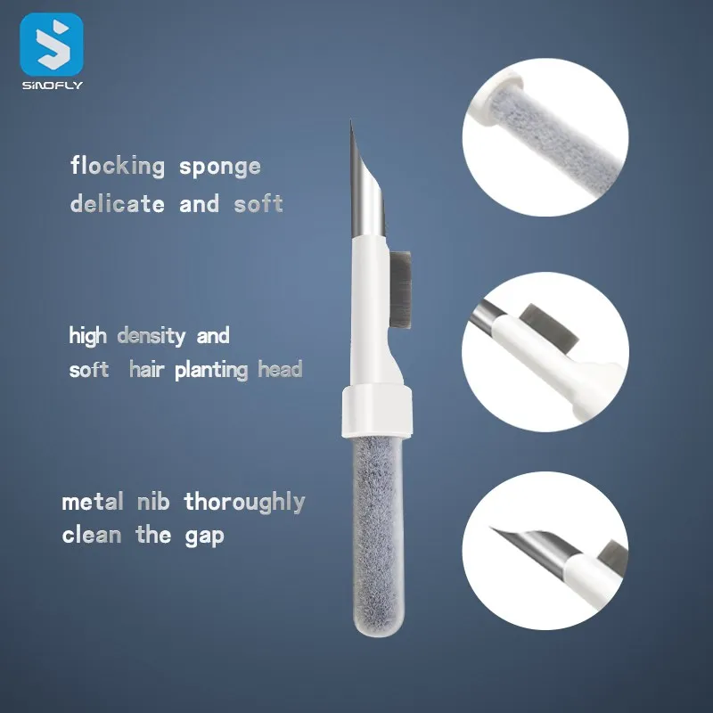 High Quality 3 in 1 Multifunctional Earphone Cleaner pen Kit limpiador de Multi Cleaning Pen For Air pods