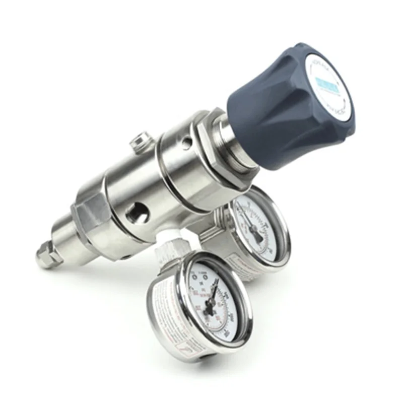 High pressure 3500 psi stainless steel 1/4' female NPT dual- stage two- stage pressure regulator