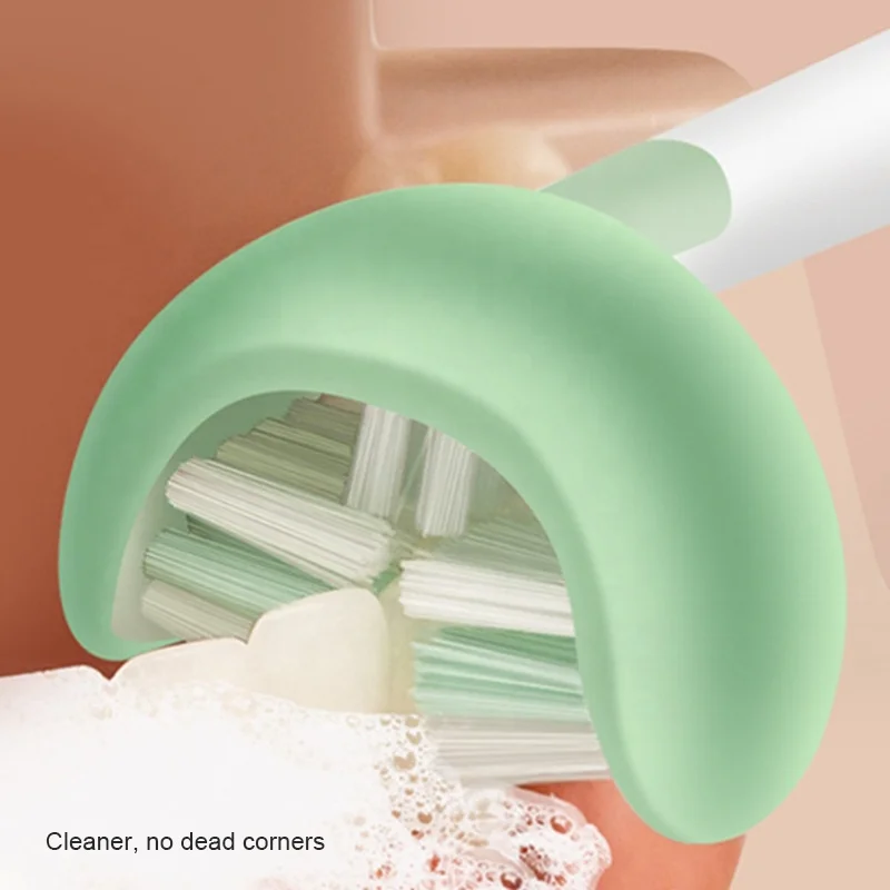 FYD New Custom Reusable Silicone Mouth 3 Sided Tooth Brush Wholesale 3d For Kids Children Toothbrush