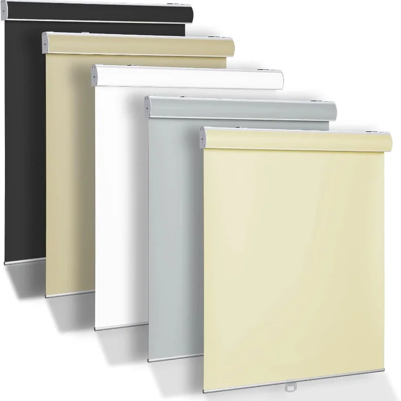 Customized cordless 100% polyester blackout waterproof sun motorized roller blinds for exterior