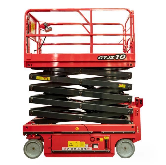 warehouse hydraulic lift equipment lead acid battery electric cargo lift self propelled scissor lift