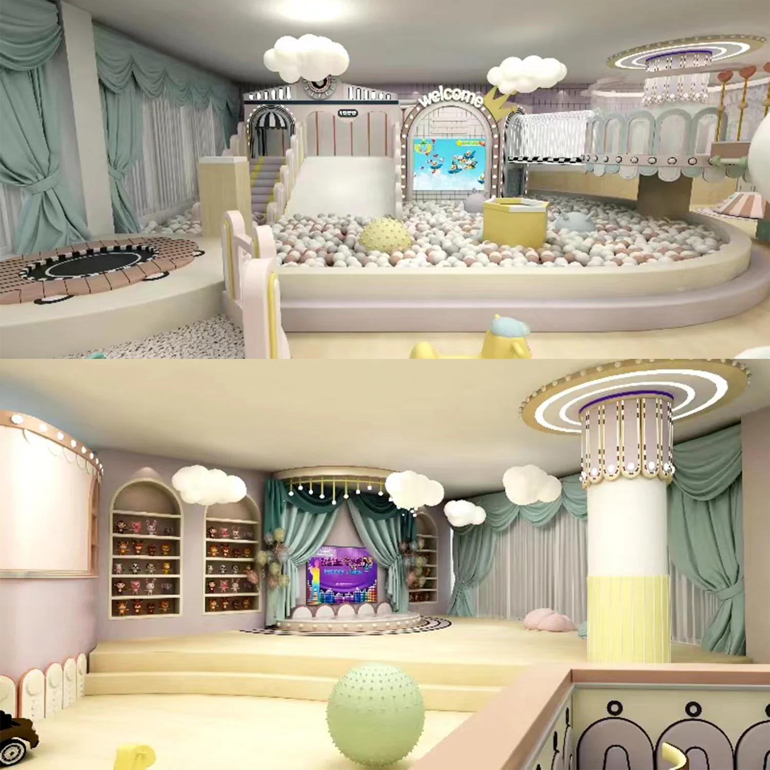 Commercial Soft Play Sets Kids Pretend Playground Indoor Kids Role Play House Indoor Customized Princess Cop Role Play Games