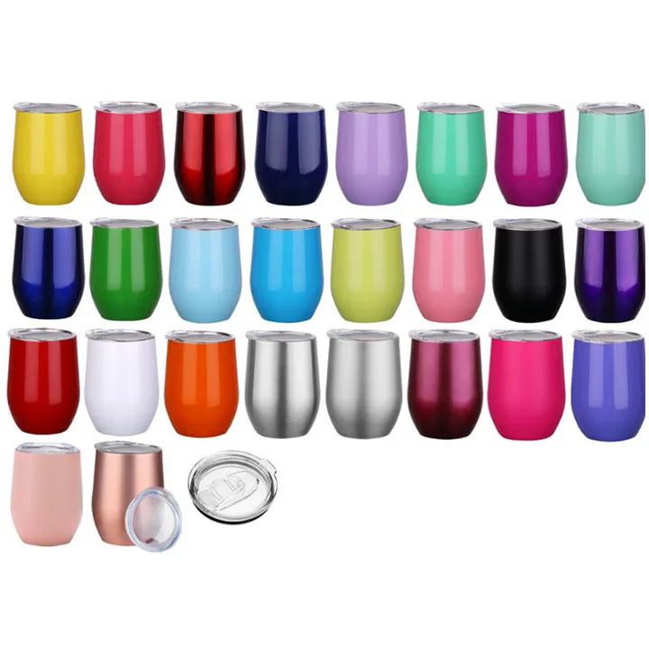 Wholesale 12oz  Egg shape Vacuum insulation double wall stainless steel coffee mugs water wine tumbler
