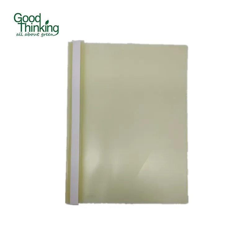 Certificate Folder Logo Printing Custom A4 Solid Color Plastic Clear Office File Folder  with Plastic White Clip