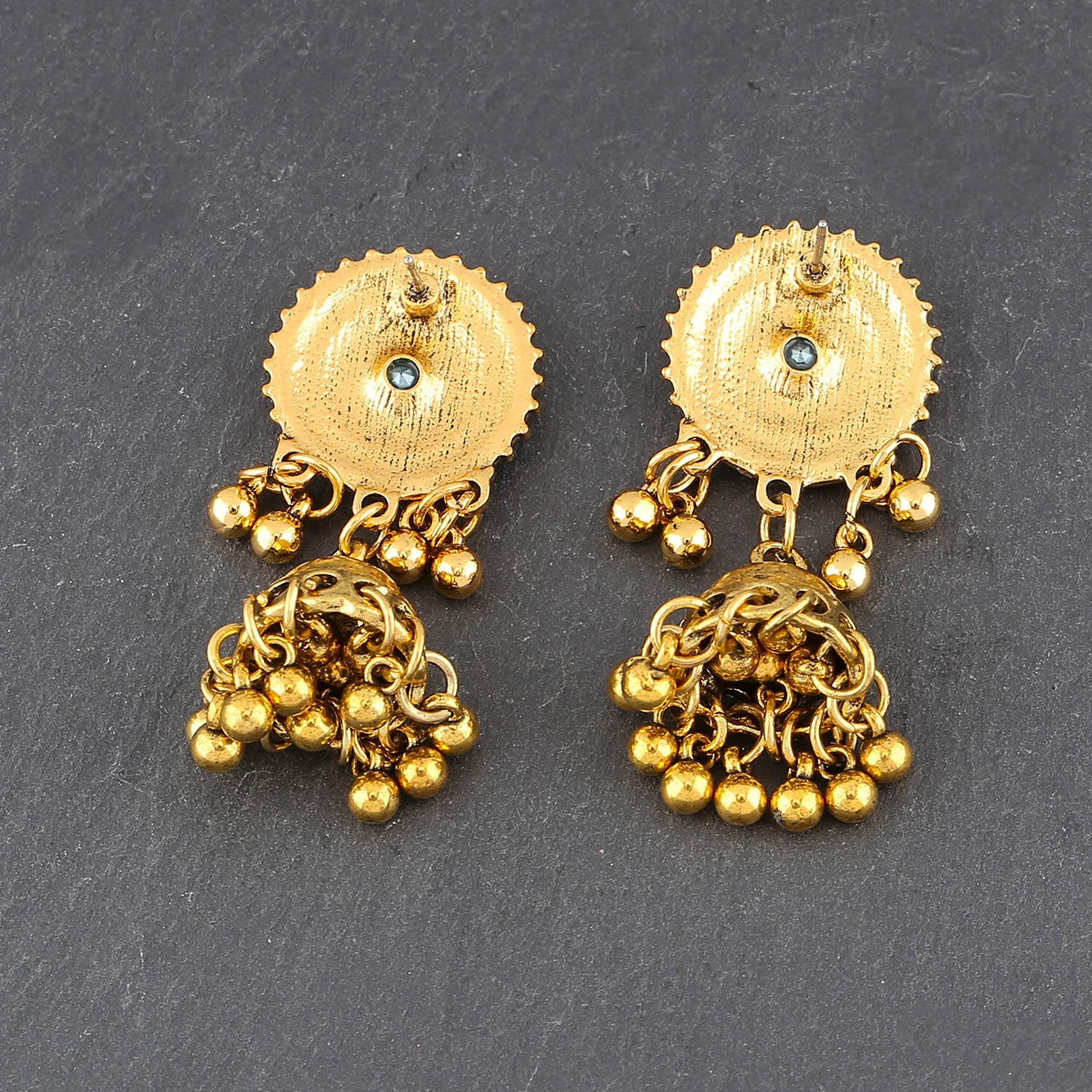 Suyan Jewelry Factory Price 2022 Hot Sale Earrings Golden Pearl Niche Design Bell Alloy Rice Bead Earrings Jewelry