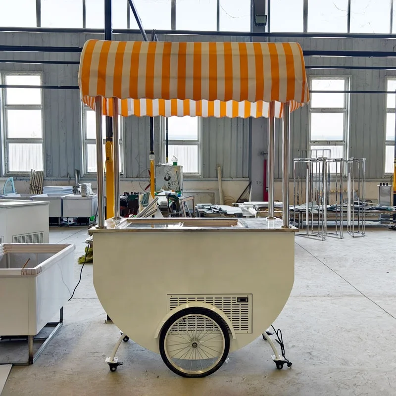 New Electric Vintage Ice Cream Tricycle Used Ice Cream Bike For Sale For Restaurants And Food Shops Raw Material Milk Tea Bike