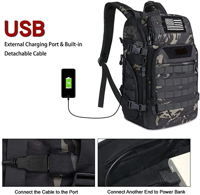 ISO9001 Certification Factory Tactical Soft Pvc Rubber Backpack Patches Tactical Backpack With Frame