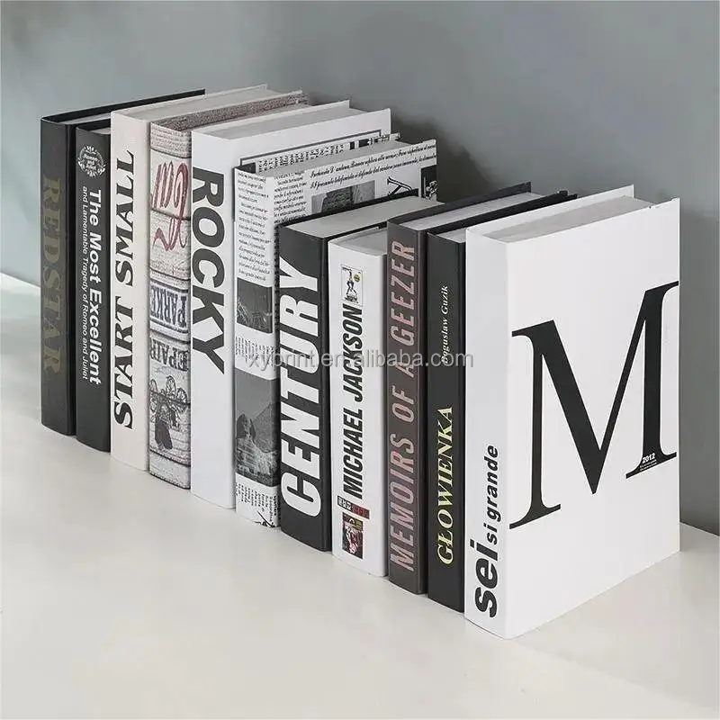 Wholesale empty Book Shelf  caja  de hogar Books False box Faux Simulation Decoration stack  luxury decor books for coffee table