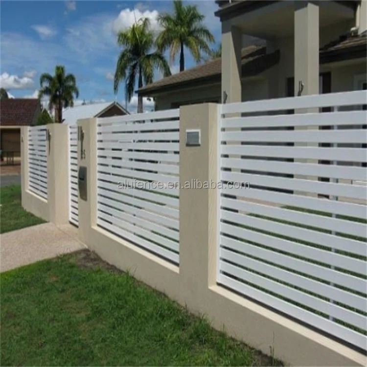 Custom Affordable Decorative Metal Powder Coated Vertical Aluminum Slat Fence Panels/Privacy Garden Fence