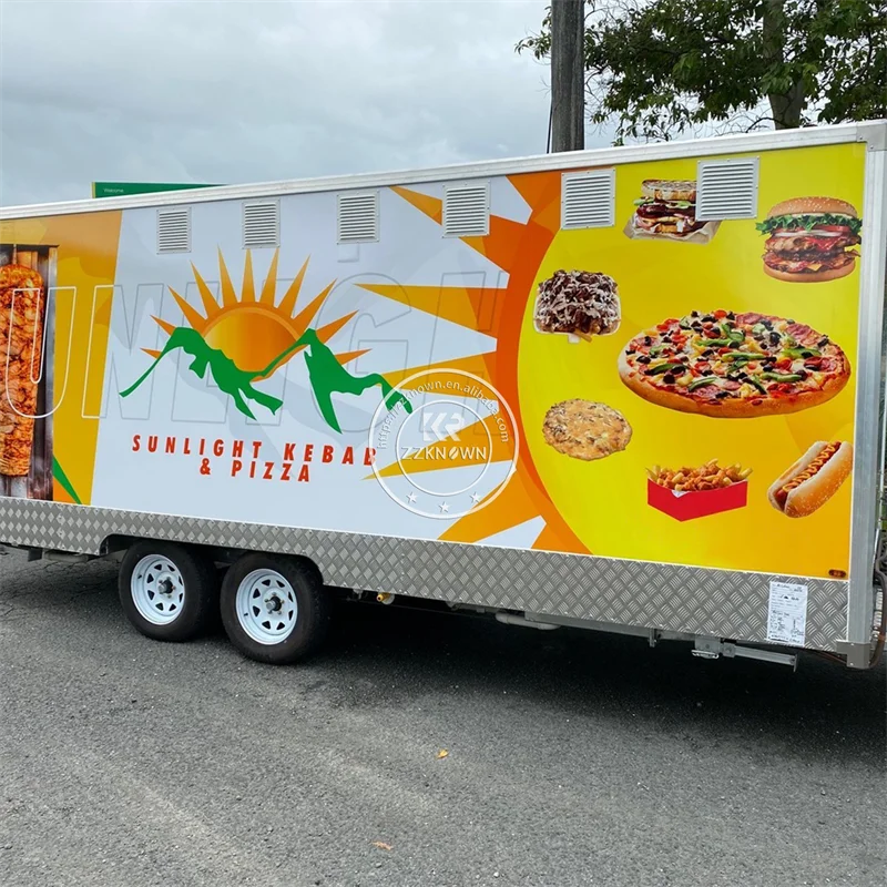 2024 Food Trailer Party Food Truck With Full Kitchen Equipment Mobile Restaurant Restroom Trailer