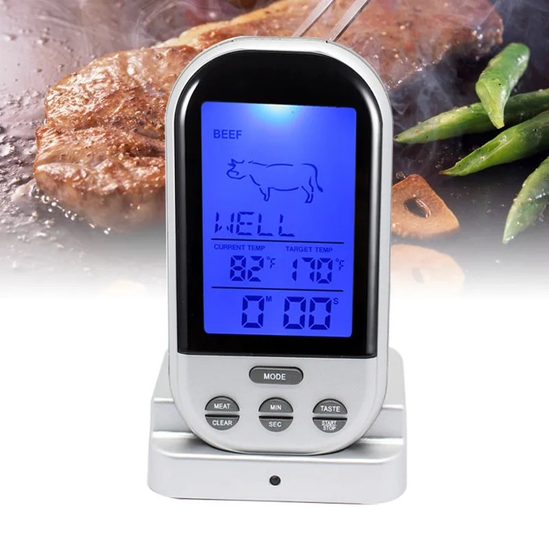 Kitchen Food Thermometer Wireless BBQ Thermometer Electronic Meat Thermometer with Back light