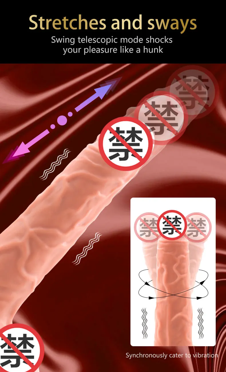 Soft Big Cock Penis Women sex toy Suction Cup telescopic swing penis wireless remote control silicone vibrator Dildo