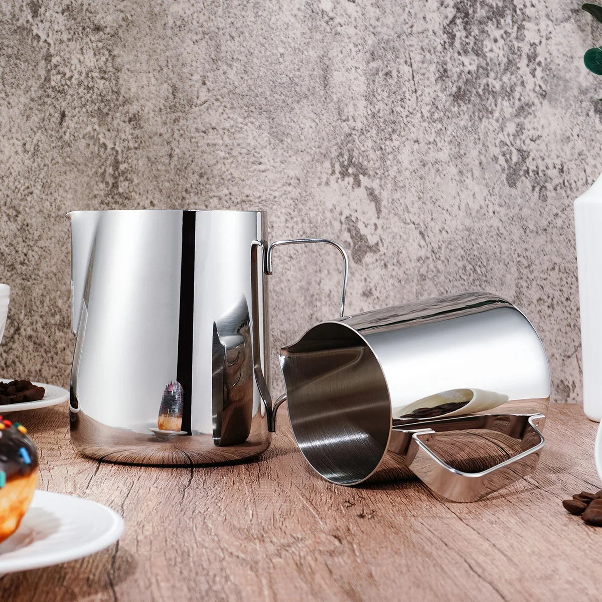 Wholesale  Latte Coffee Frothing Jug 350/600ml Stainless Steel Espresso Barista Milk Pitcher