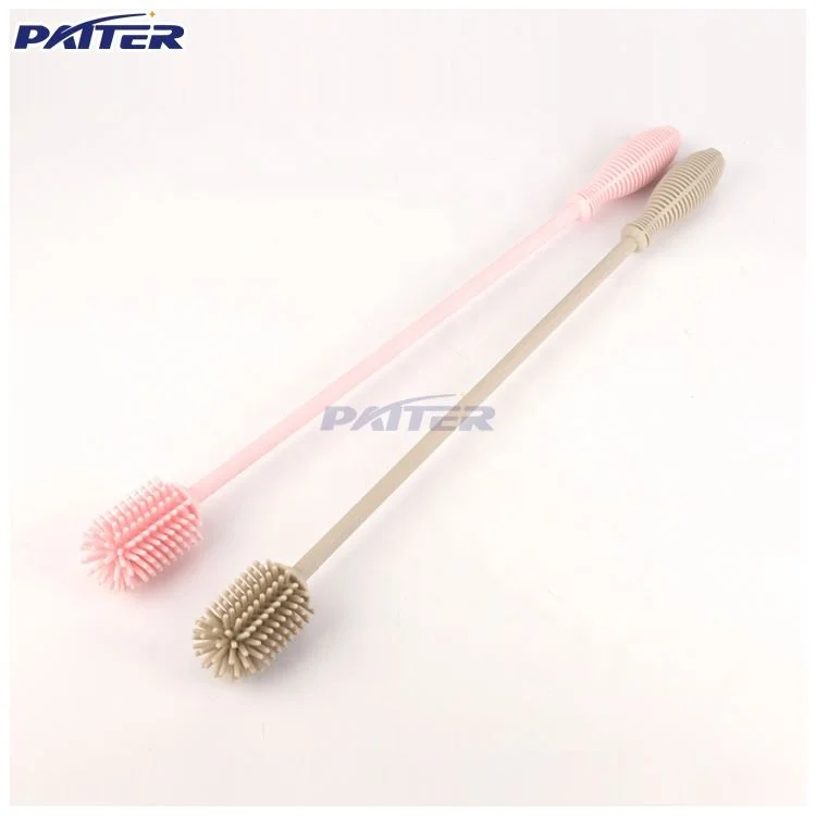 Latest style deep cleaning bacterial remover soft heat resistance silicone bottle cleaning brush
