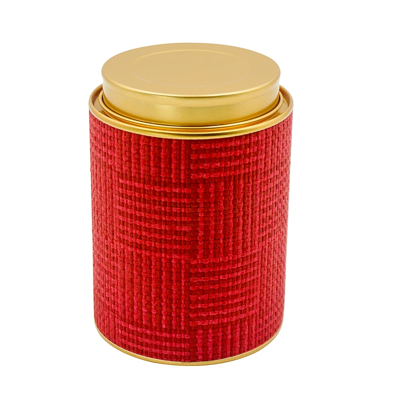 Custom Red Cardboard Tube Vanishing Printing Logo Elegant Tea Paper Cans Packaging Food Powder Composite Paper Canister